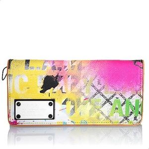 L.A.M.B. continental wallet w. graffiti print